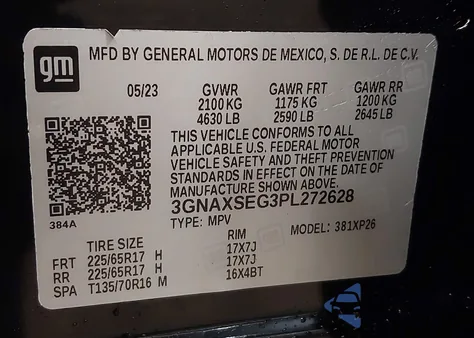 2023 Chevrolet Equinox Awd Ls from USA, damaged, VIN 3GNAXSEG3PL272628